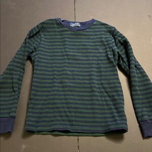 Polo by Ralph Lauren Kids Long Sleeve Tee - Navy and Green Stripes
